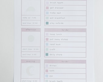 Daily Checklist for Kids- Editable Personalized Schedule for kids