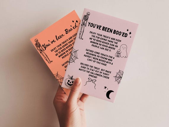 You've Been Booed Sign with Instructions | Halloween Tradition Printable Boo Basket Tag, Boo Box, Boo Game, Boo Kit, Boo Gift Tags