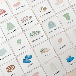 Druckbare Etiketten für Kinder | Kleinkind Organisation Kleidung Labels | 96 Kinderzimmer Aufkleber und Schrank Aufbewahrung | Kinder Kleidung Lagerung Organizer