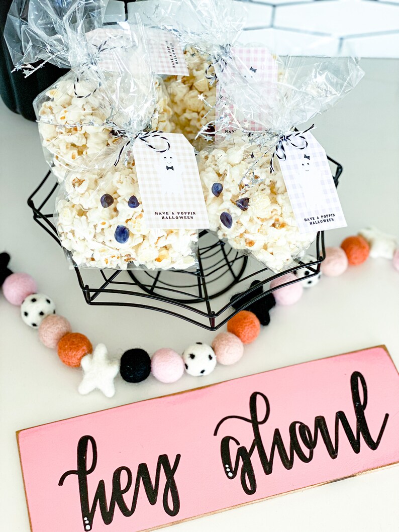 Printable Halloween Tags: Popcorn or Popit Favor Treat Tags perfect for Halloween Parties, School Favors, or allergy friendly treats image 2