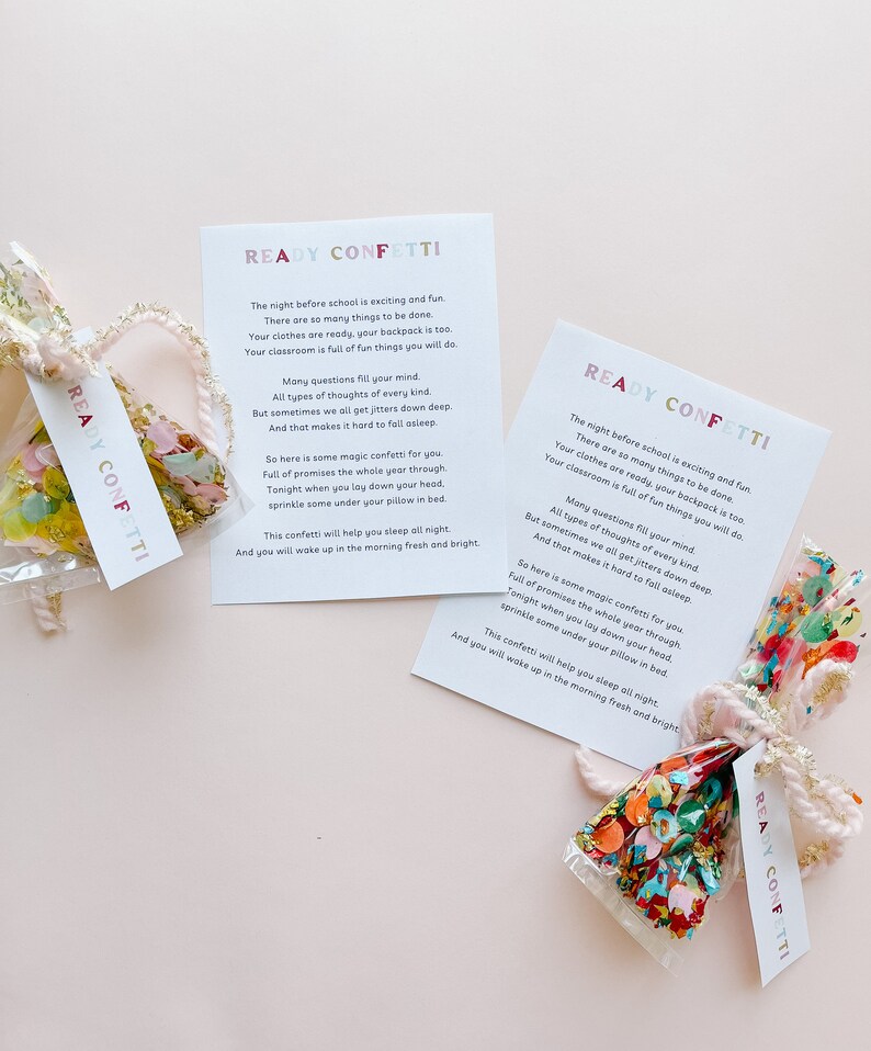 Printable Ready Confetti Back to School Tradition for Kids - Etsy