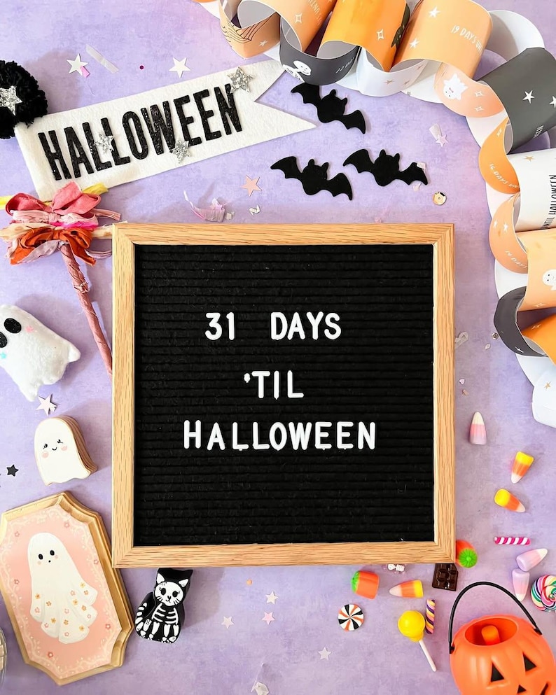 Halloween Calendar Printable for Kids – DIY Halloween Countdown, Halloween Garland, Halloween Activity, Halloween Decoration Craft PRINTABLE image 4
