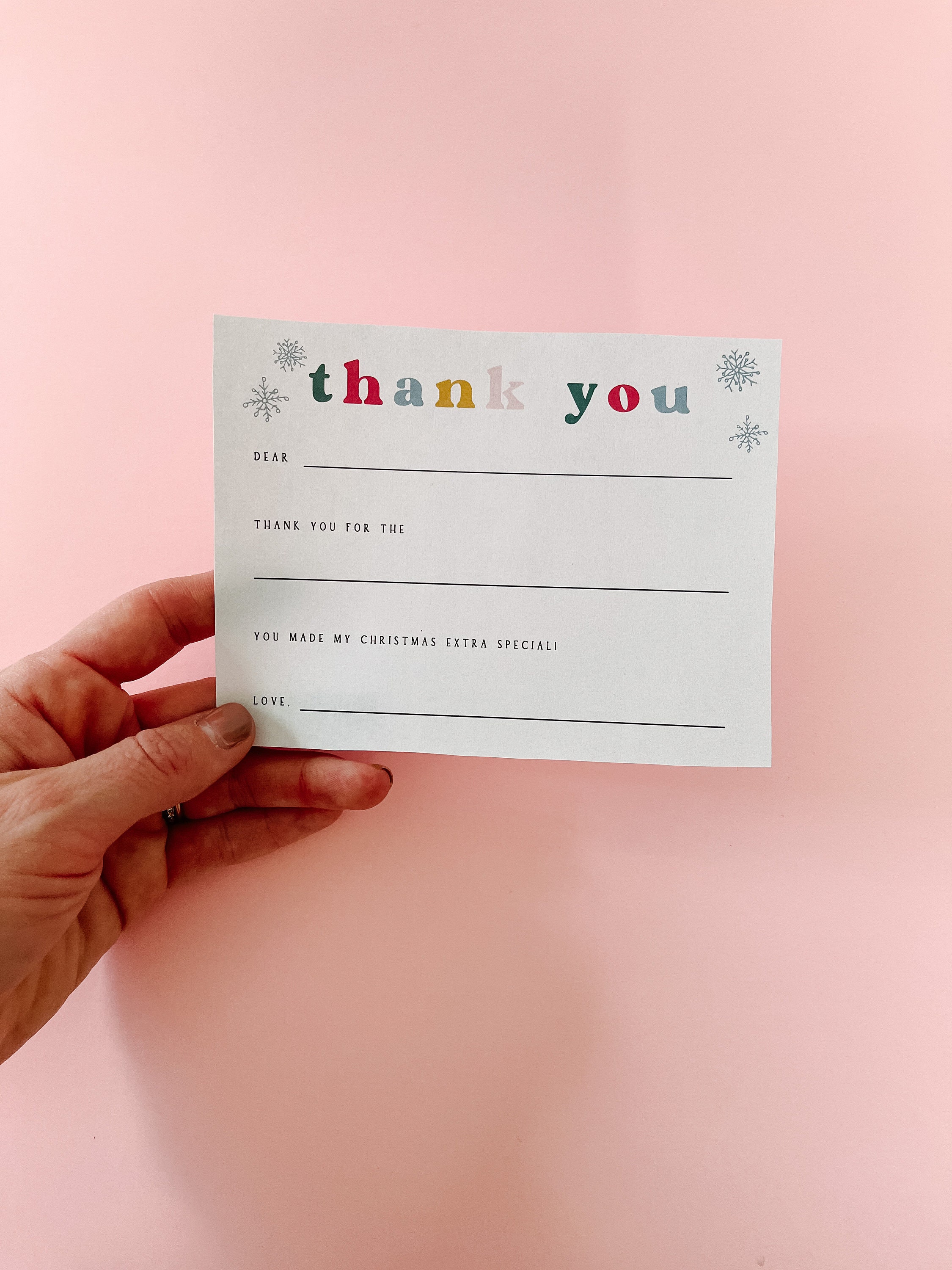 Fill in the Blank Printable Kids Christmas Thank You Note - Etsy