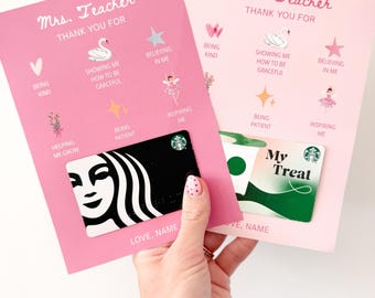Gift Card Holder Dance Teacher Gift, Ballet Teacher Thank You, Dance Recital Gift, Dance Teacher Card, Gift Tags Dance, Printable Coach Gift