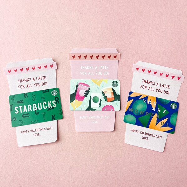 Valentine's Day Coffee Gift Card Holder- Perfect for Teachers + Co-workers