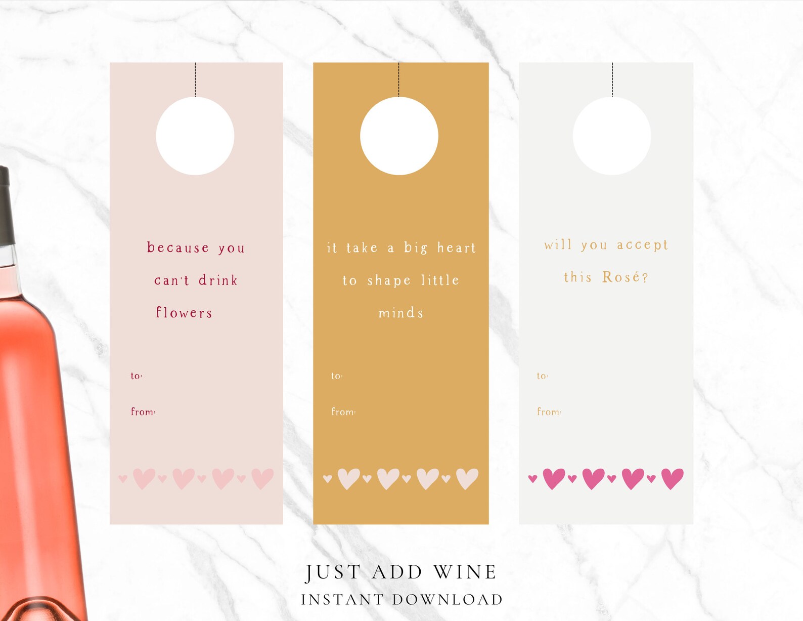 Printable Valentine Teacher Wine Tags | Etsy