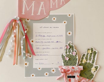 Mother's Day Printable Interview for Kids I Includes Grandma Interview Printable I All About My Mom Interview Questionnaire I Gift from Kids