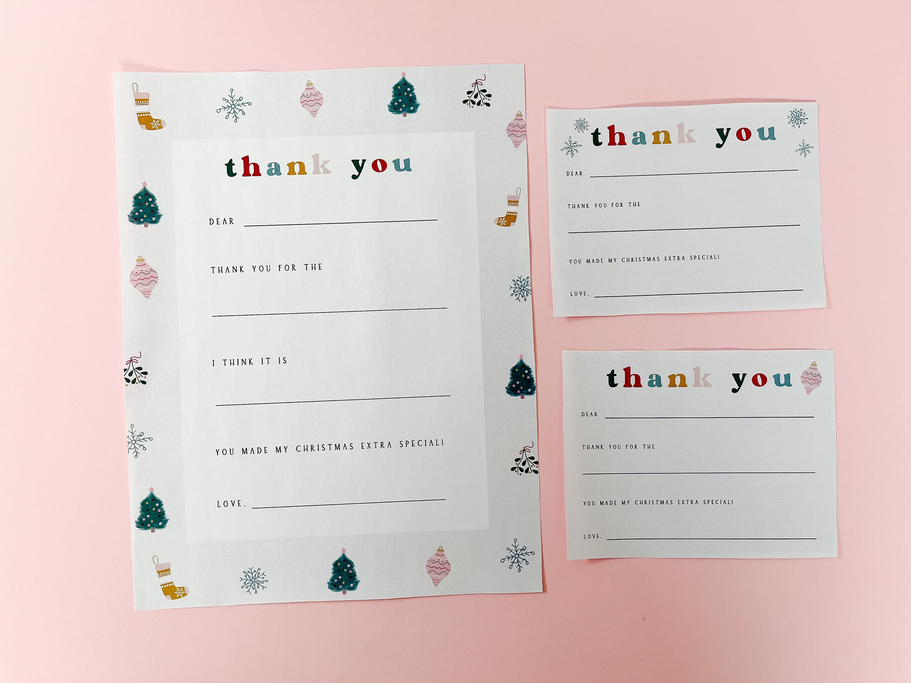 Fill in the Blank Printable Kids Christmas Thank You Note - Etsy