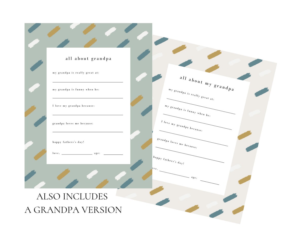 Father's Day Printable Interview for Kids Includes - Etsy