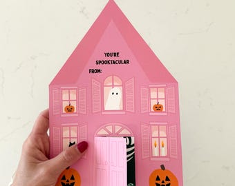 Halloween Gift Card Holder, Haunted House Printable, Teacher Halloween Gift, Coffee Gift Card Holder, Printable Halloween Treat