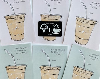 Back to school Teacher Gift: Printable Coffee Gift Card Note