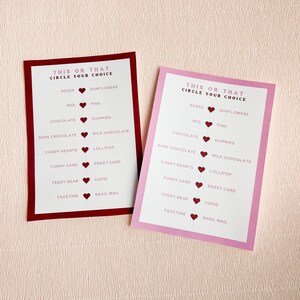 Valentine&#39;s Day Printable Game: Valentine&#39;s THIS or THAT Game Kids Edition- Valentine&#39;s Day activity
