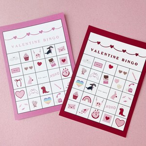 Valentine&#39;s Day Printable Game: Valentine&#39;s Day Bingo- Valentine&#39;s Day activity. Valentine&#39;s Bingo Game Cards Printable. 20 cards.