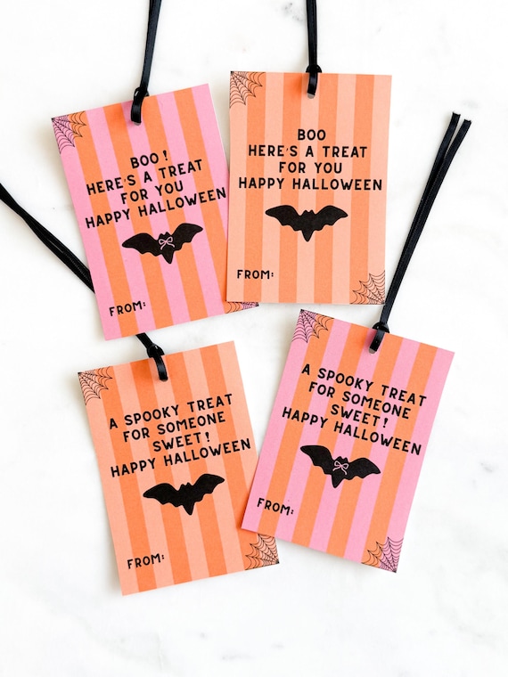 Halloween Treat Tag Printable, Halloween Goodie Bag Tags, Boo Basket Gift, Halloween Tags Printable, Editable Halloween Favor Tags CANVA