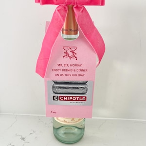 Porta carte regalo stampabile - Etichetta per vino Wine and Dine - Porta carte regalo stampabile per ristoranti - perfetto per insegnanti, vicini, dipendenti