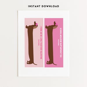 Its Ruff Without You Printable Valentines for Class | Dachshund Dog Donut Valentine ...
