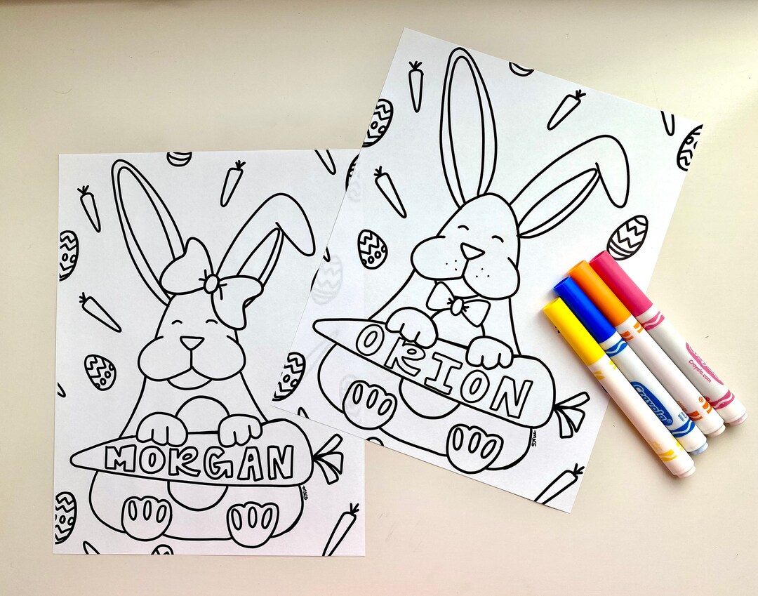 Custom Easter Coloring Pages, Digital Email Coloring Pages, Easter ...