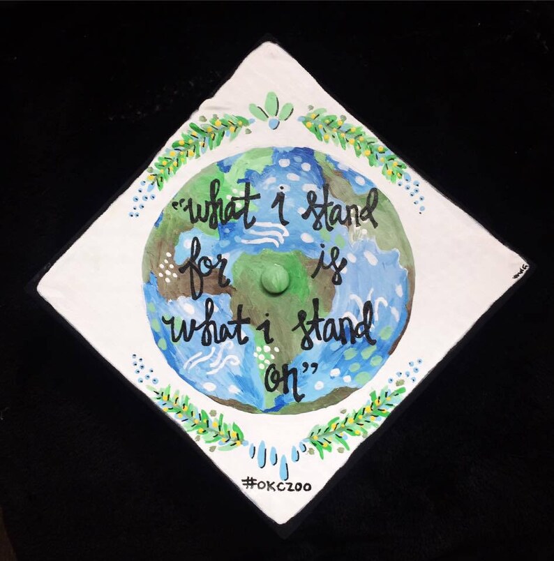 Painted Graduation Caps, Hand Painted Grad Cap, Custom Graduation Cap Art image 5