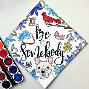 Painted Graduation Caps, Hand Painted Grad Cap, Custom Graduation Cap Art image 9