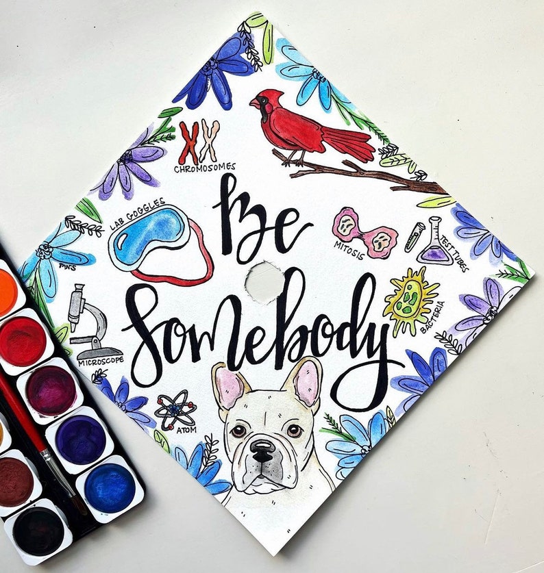 Painted Graduation Caps, Hand Painted Grad Cap, Custom Graduation Cap Art image 9