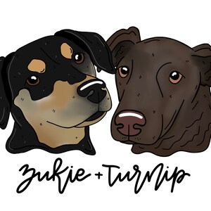 Two Pet Digital Pet Portrait, Digital Dog Portrait, Digital Cat Portrait, Dog Drawing, Pet Drawing, Pet Portrait, Art, Digital Art