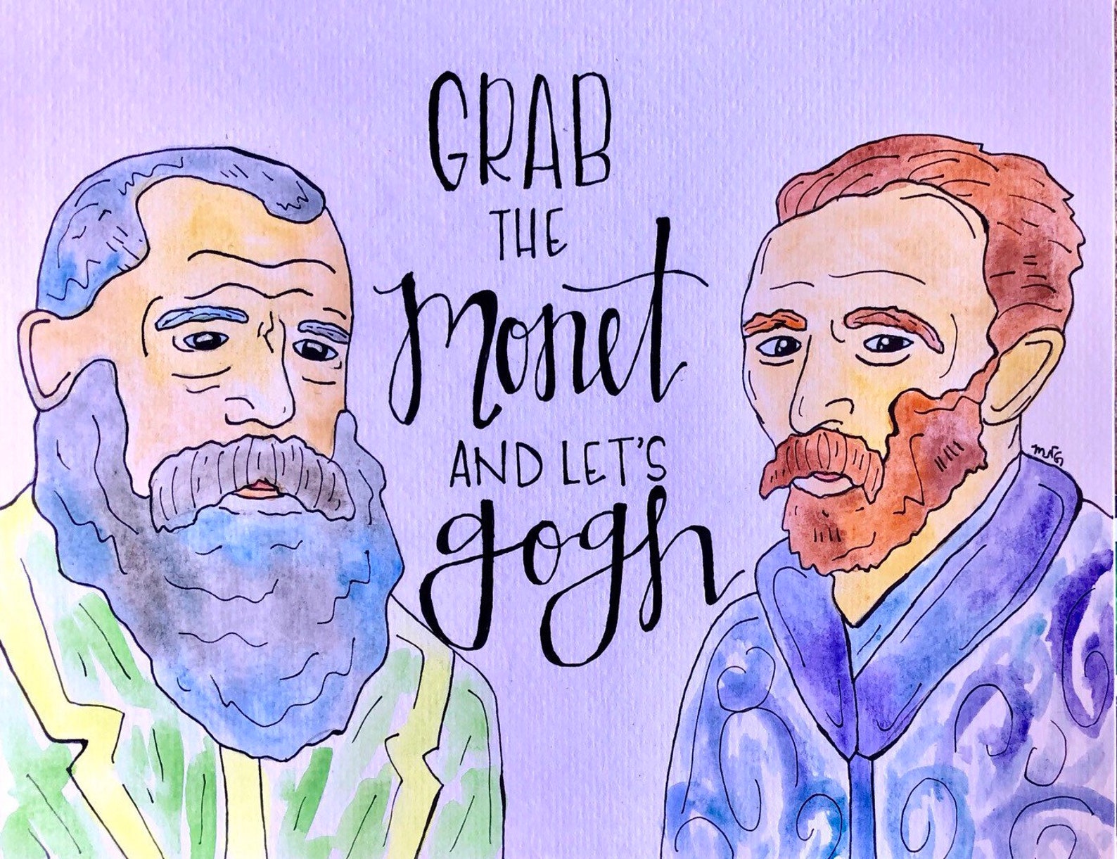 Vincent Van Gogh & Claude Art Pun Print Artist Pun Etsy