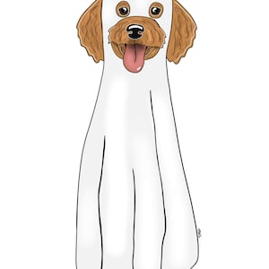 Retrato digital de mascota para Halloween, pintura de mascota fantasma, perro fantasma, gato fantasma, dibujo personalizado de mascota para Halloween