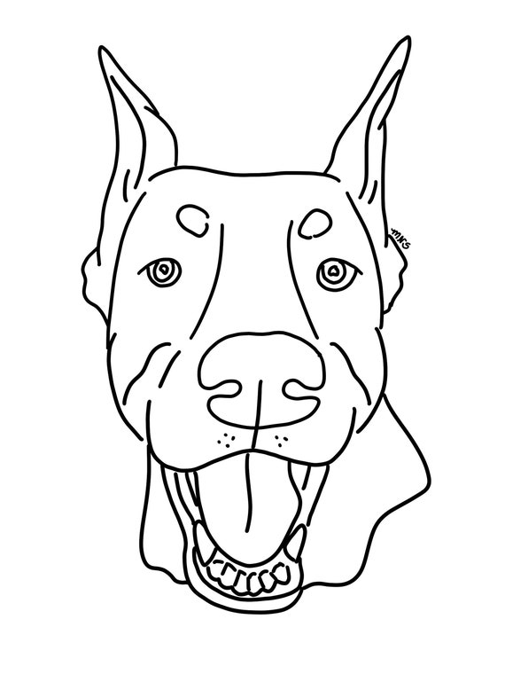 Dog face drawing online