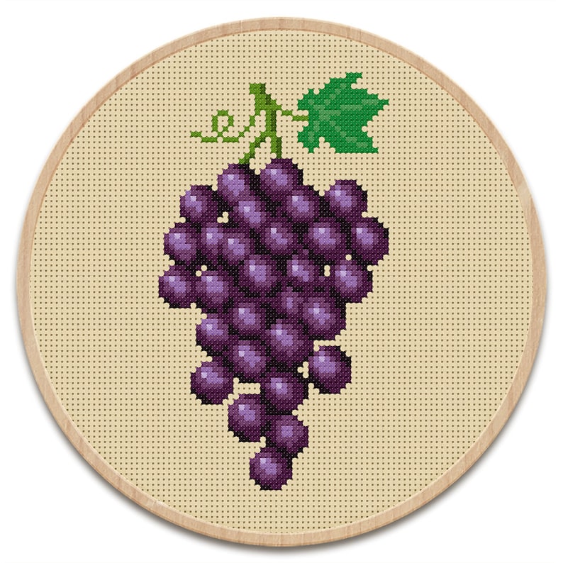 Instant Download. Cross Stitch Pattern. Grape Bunch. PDF Etsy