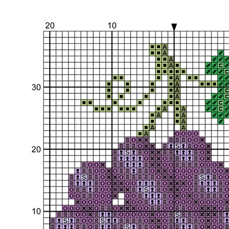 Instant Download. Cross Stitch Pattern. Grape Bunch. PDF Etsy