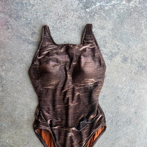 Copper metallic swimsuit top