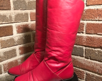 red leather boots for sale
