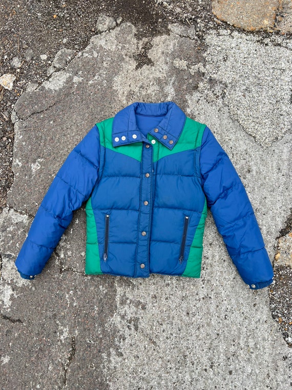 Vintage Puffy Coat Reversible Retro Vest Puffer J… - image 1