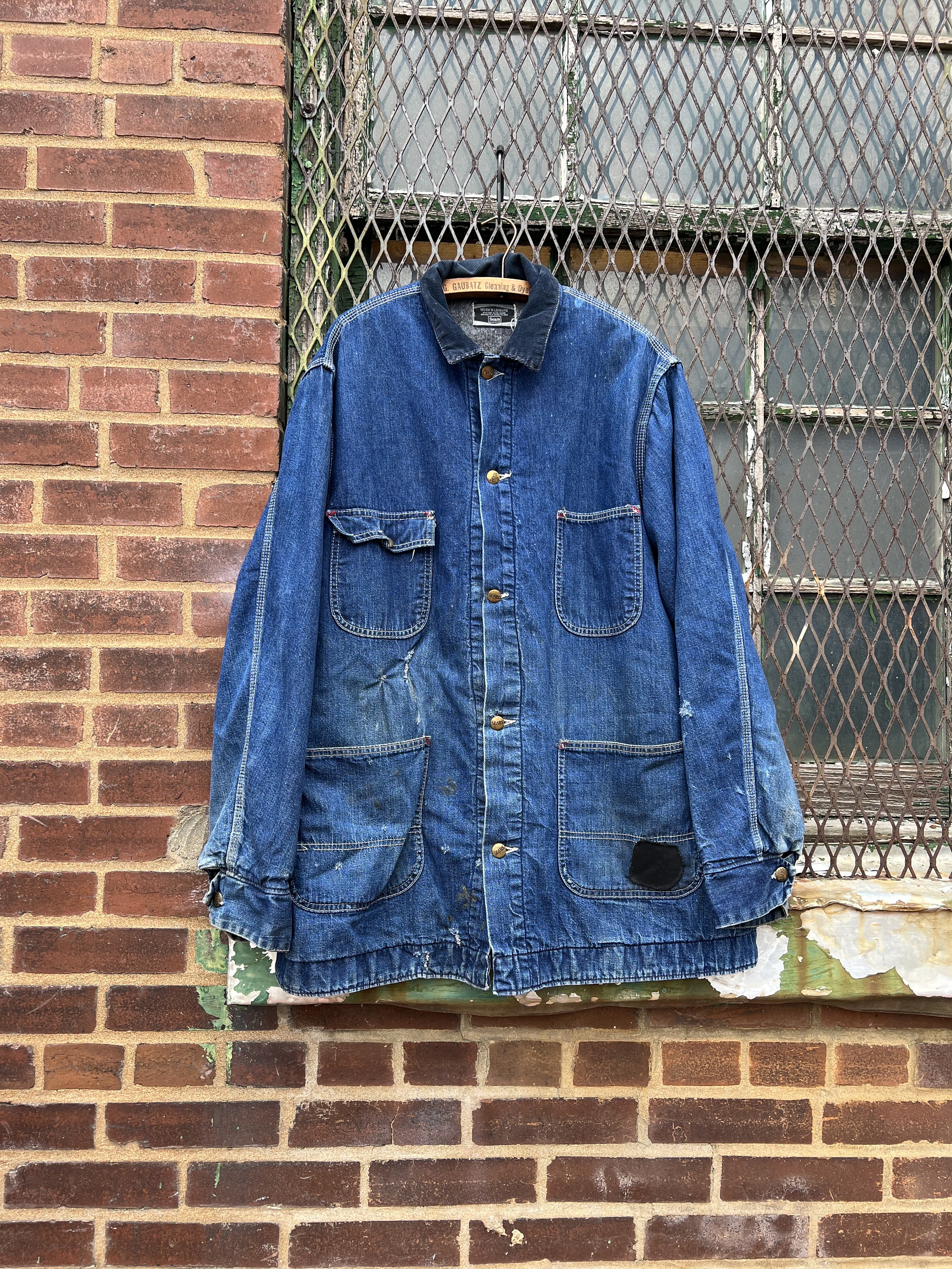 Vintage Blanket Lined Denim Chore Coat 70s Sears Work'n Vintage Blanket Lined Denim Chore Coat 70s Sears Work'n