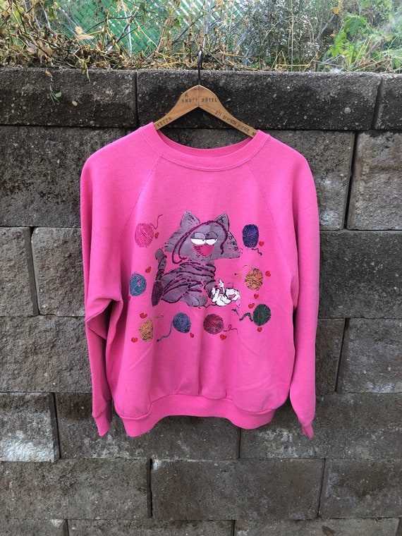 Cute 90s Kitty Cat Sweatshirt - Etsy