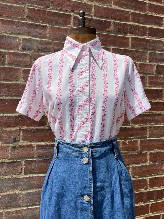 Vintage Western Button Up Shirt 60’s Ladies Cowgir