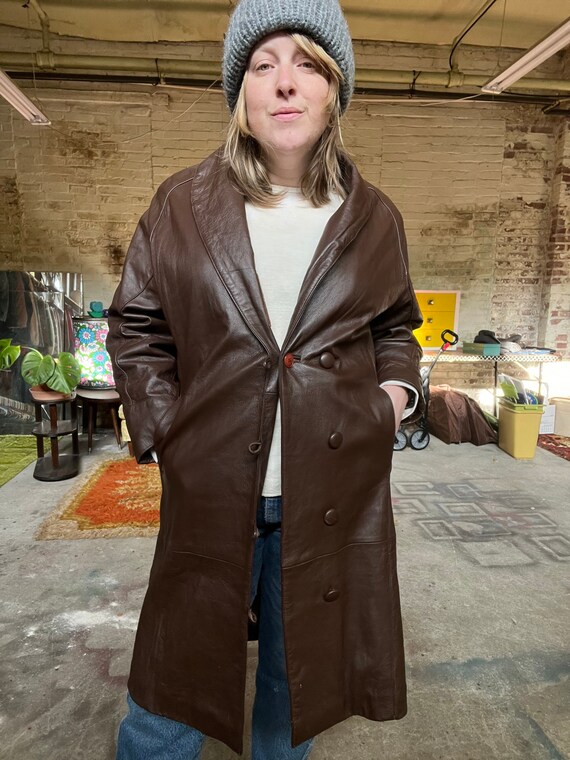Vintage Lord & Taylor Checkered Brown Trench Coat