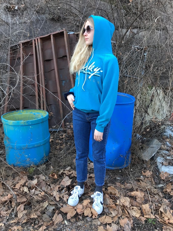 Vintage Harley Davidson Sweatshirt VTG Teal HD Shi