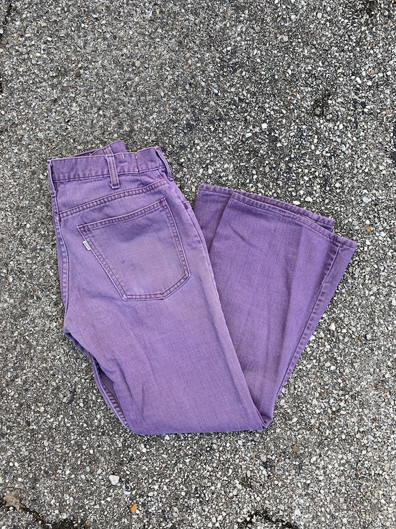 Vintage Levis Bell Bottoms Purple Denim White Tab