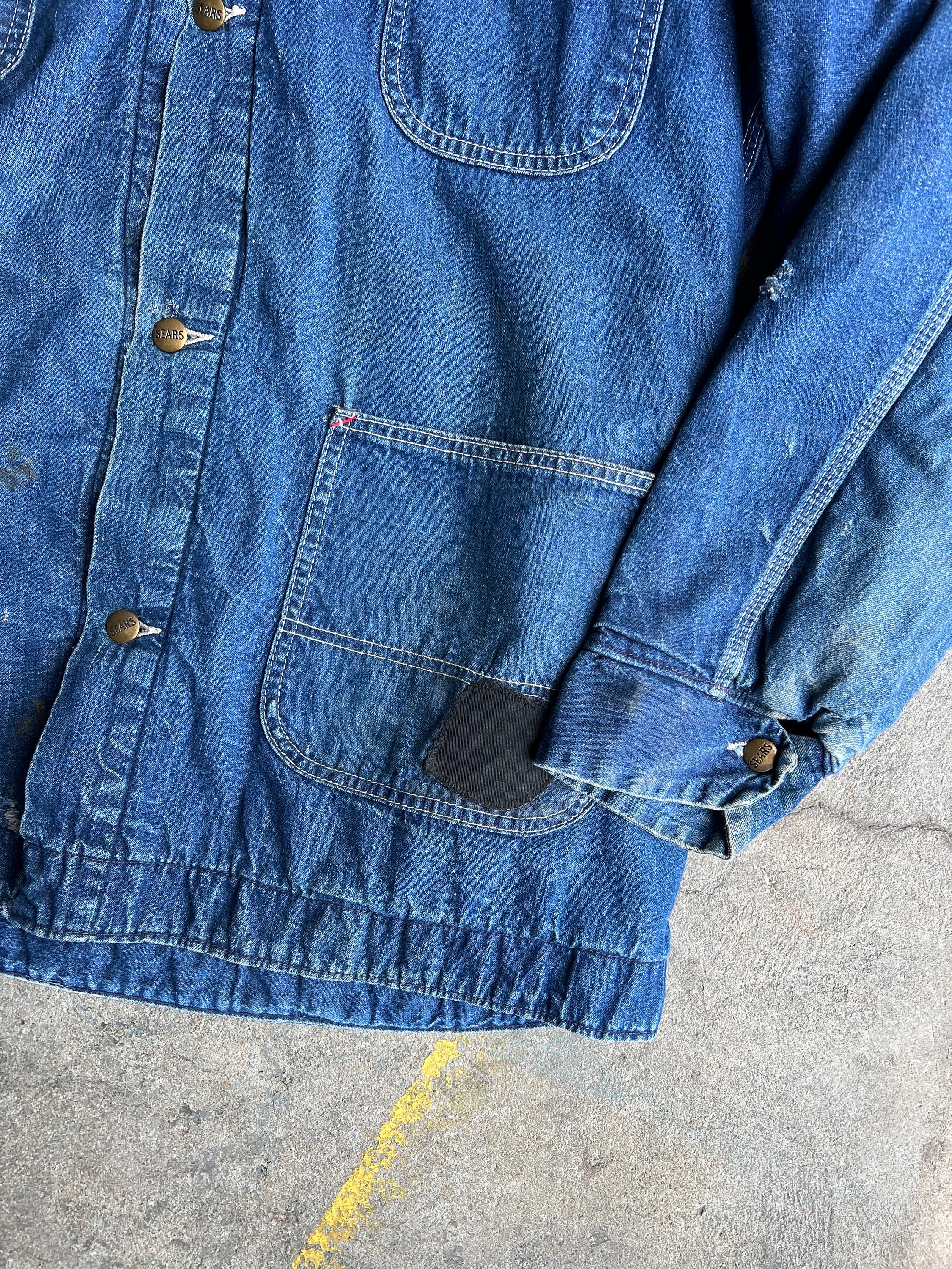 Vintage Blanket Lined Denim Chore Coat 70s Sears Work'n Vintage Blanket Lined Denim Chore Coat 70s Sears Work'n