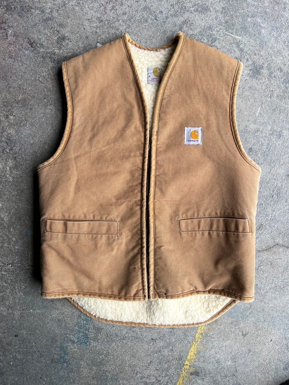 Vintage Carhartt Vest Duck Canvas Sherpa Lined70s 80s Carhartt