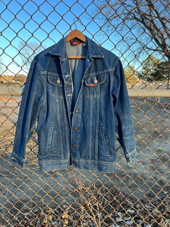 Vintage 80s Ms Lee Dark Denim Trucker Jacket