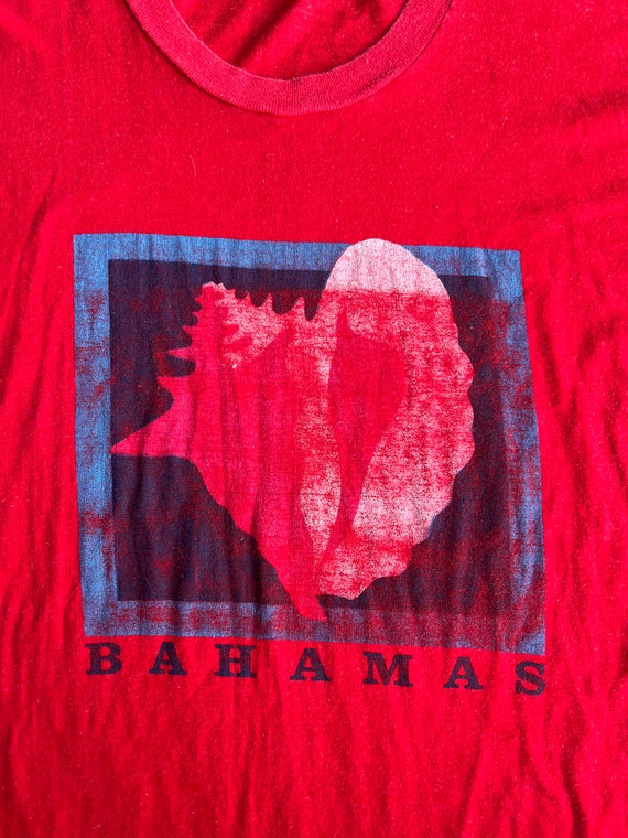 Vintage 80s Bahamas Souvenir Single Stitch Red Ts… - image 3