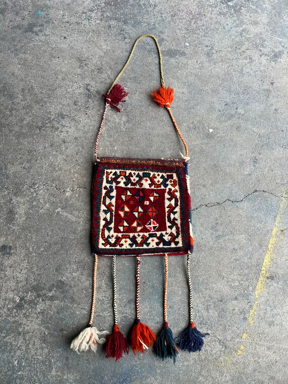 Authentic Boho Rag Rug Bag Handmade Vintage Gypsy Purse Cross Body