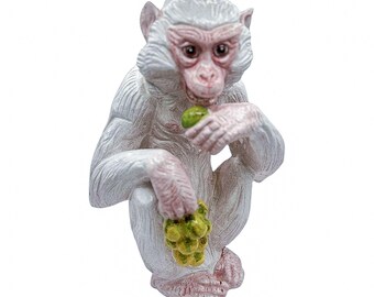 Vintage Italian Monkey with Fruit – Hand-Painted Ceramic Figurine