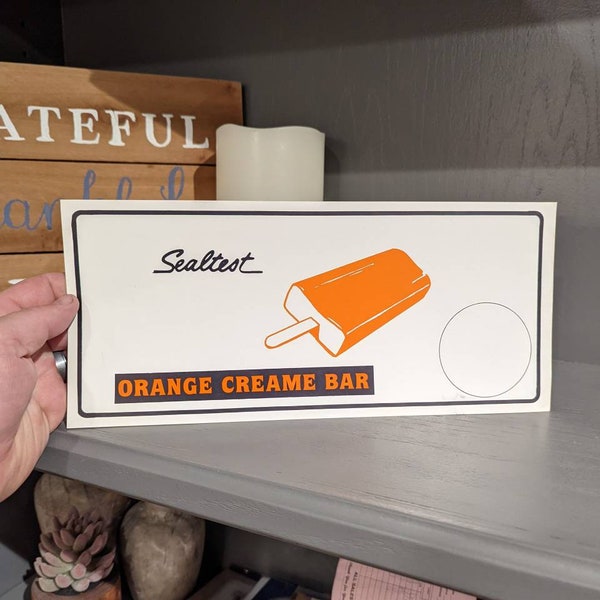 1960's Original Vintage Sealtest Ice Cream Orange Cream Ice Cream Poster Sign - Old Soda Fountain