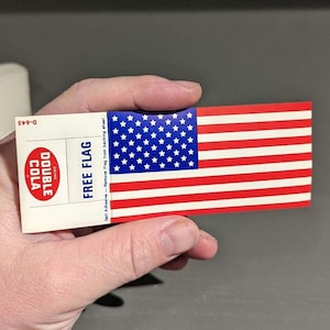 Original 1960's Double Cola Flag Sticker  - Old & Original Bottle Hanger - NOS New Old Stock