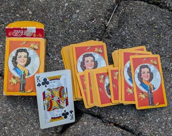 1940s Coca-Cola Playing Cards - Old & Original -  Vintage Soda Playing Cards Deck Autumn Girl 1943