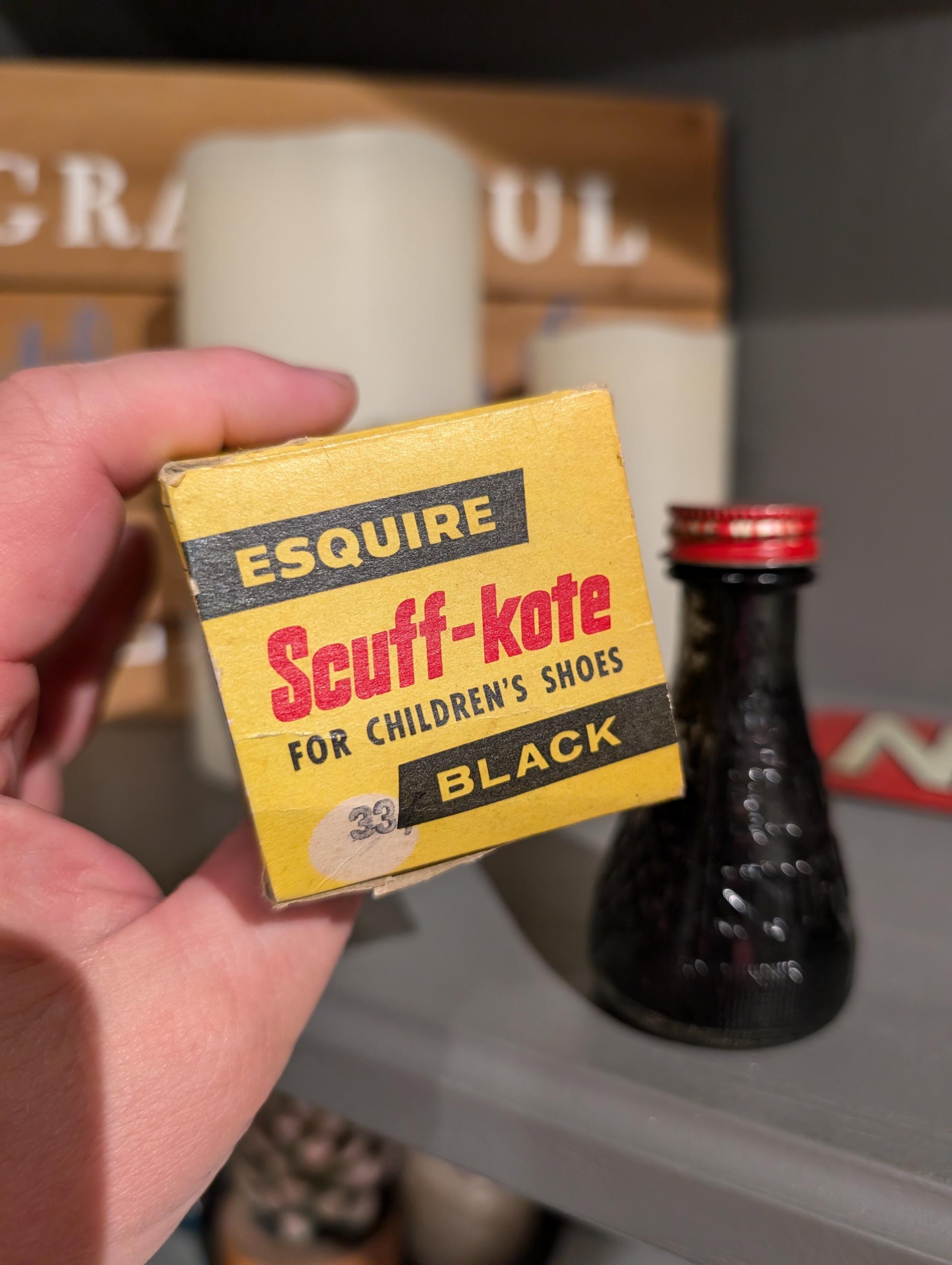 1960s Esquire Scuff-kote - Vintage Shoe Polish Box and