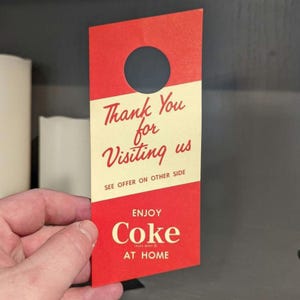 Enjoy Coke Coca-Cola Gas Station Bottle Topper - Old & Original Bottle Hanger - NOS New Old Stock